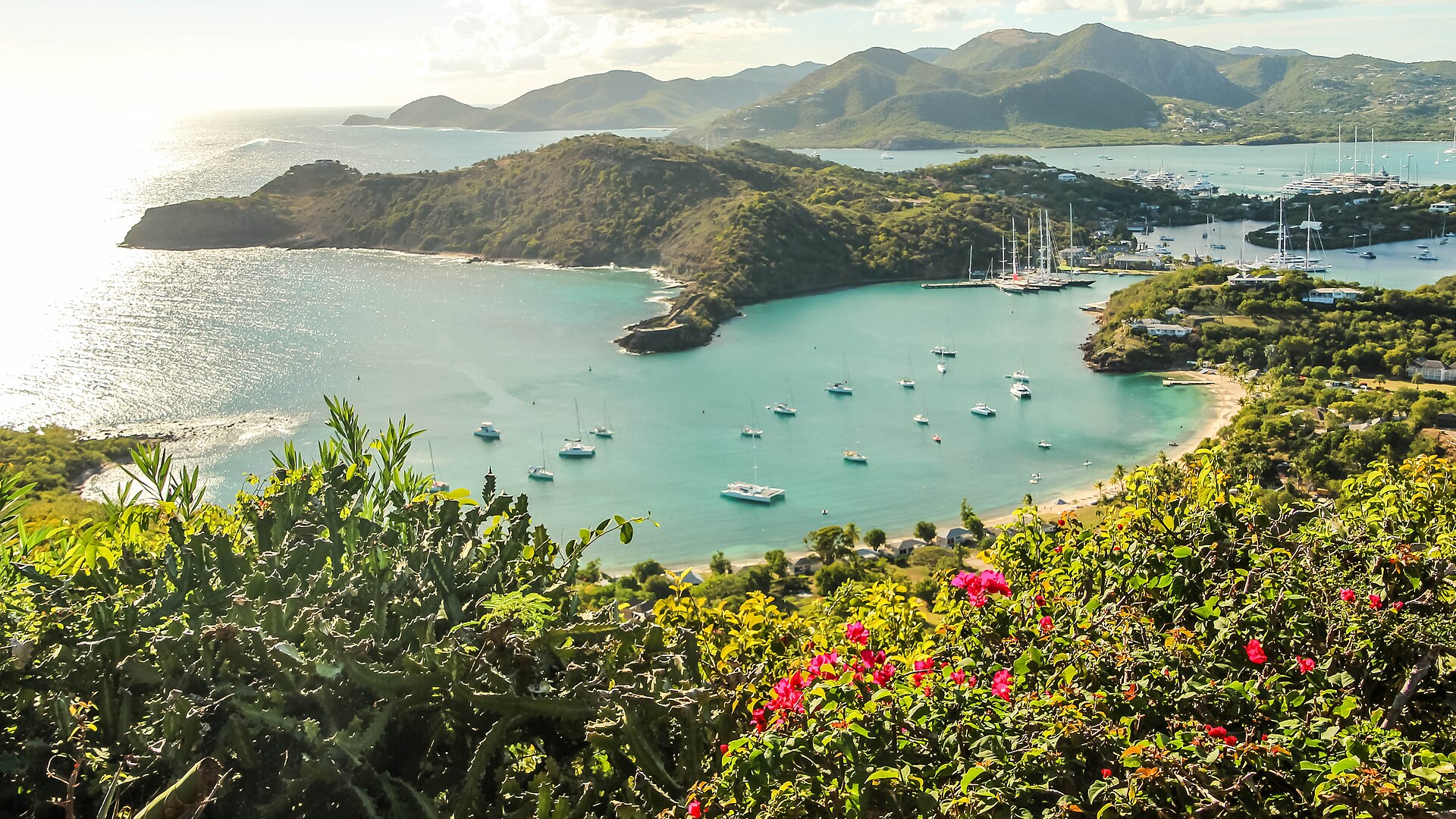 Antigua coastline and harbour