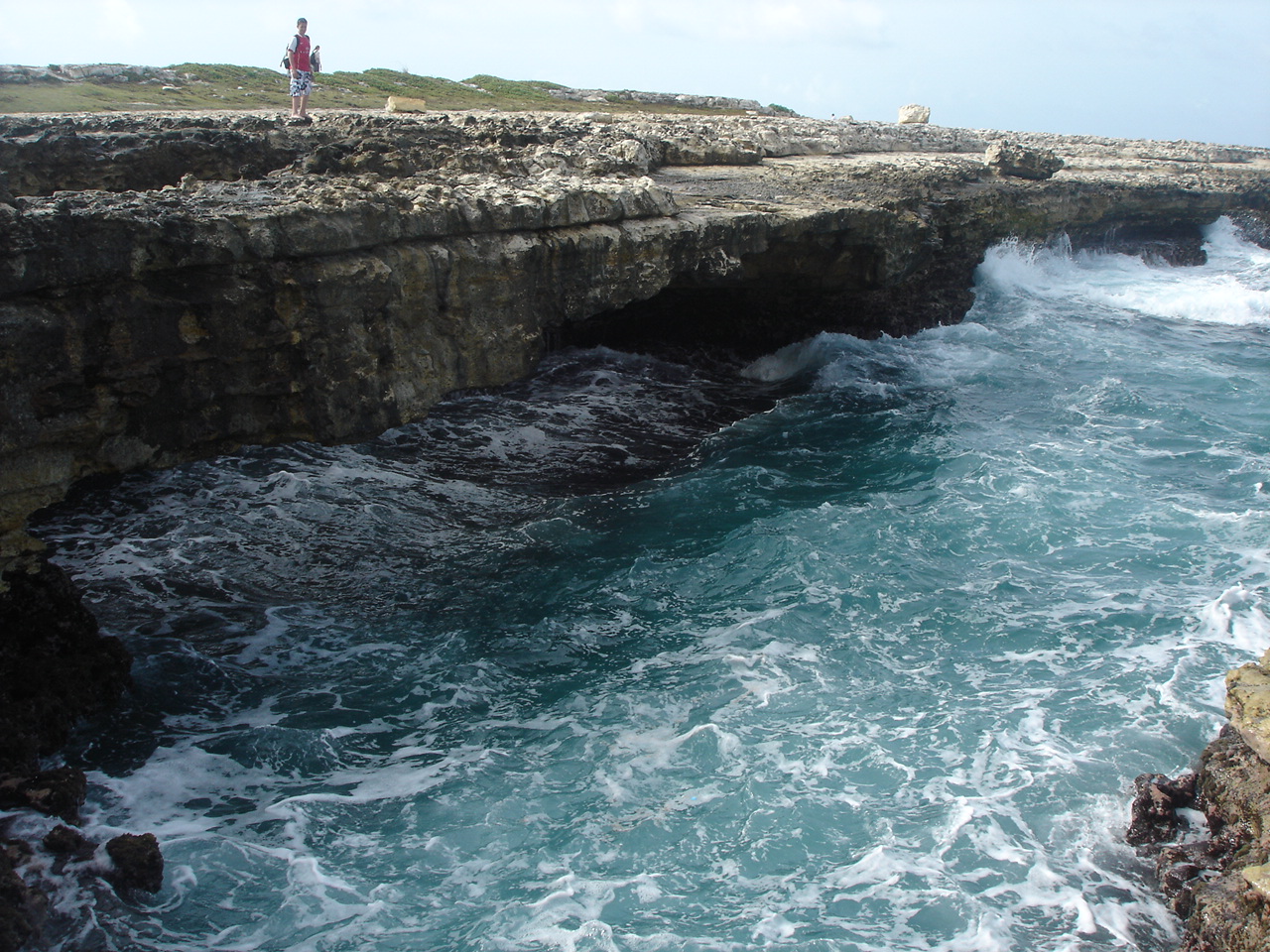 Devil's Bridge natural rock arch on Antigua's east coast